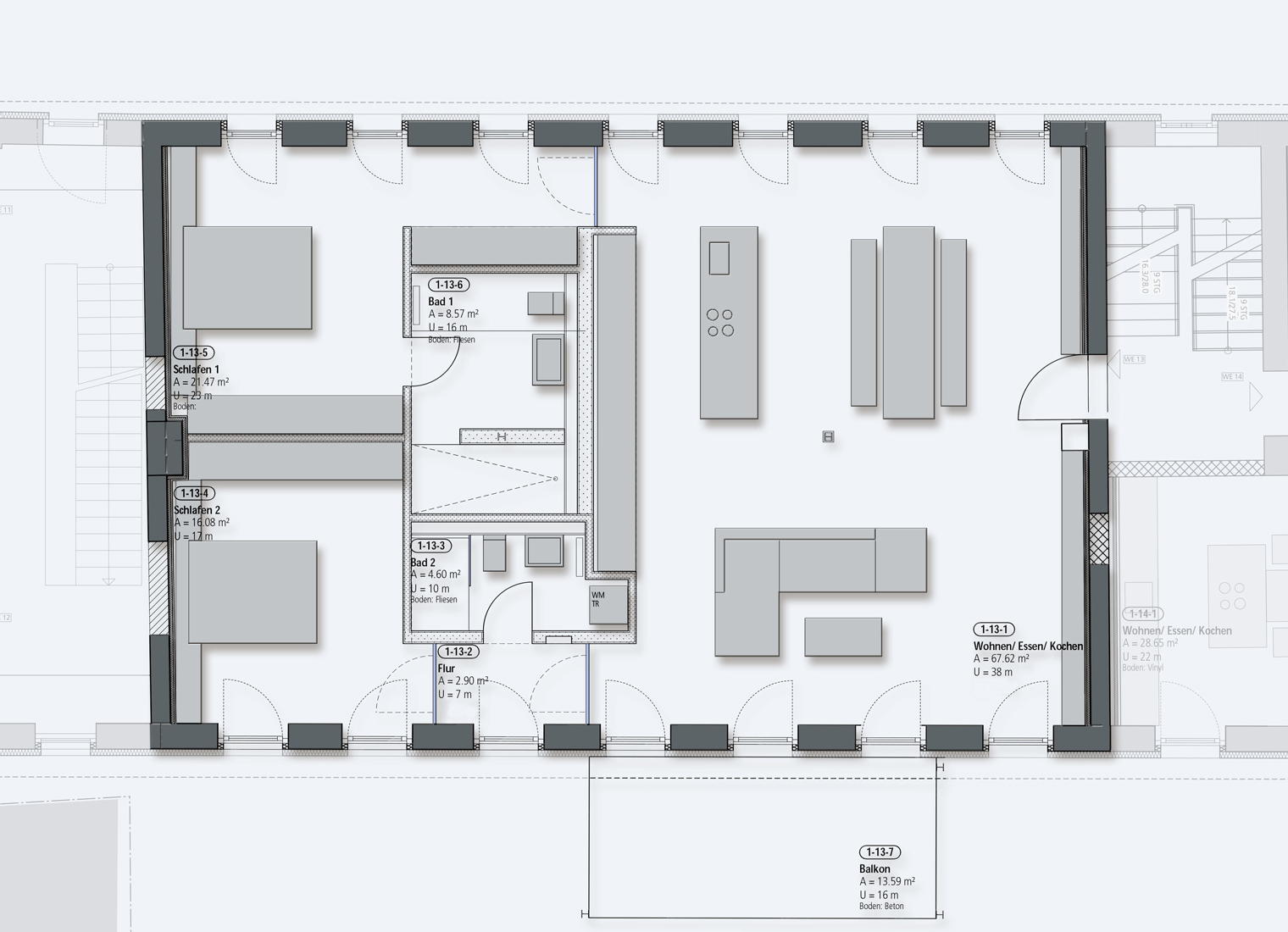Wohnung 07 – ca. 125m2 – LOFTS – alte tonmanufaktur
